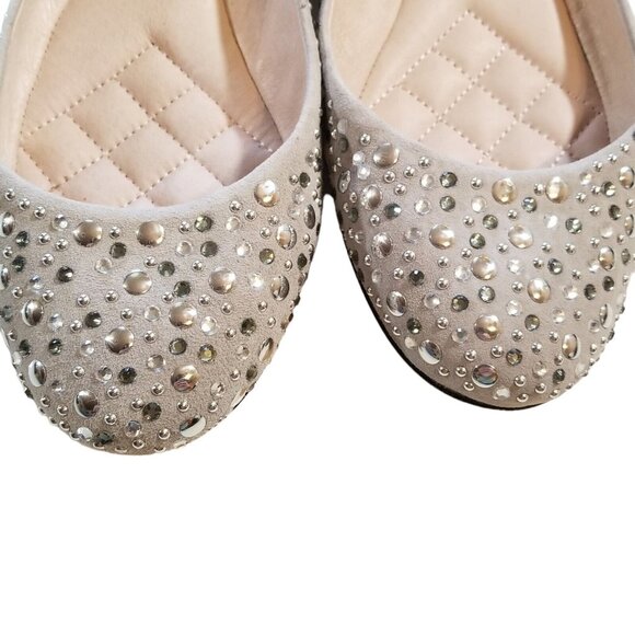 Vince Camuto Studded Suede Ballet Flats Shoe 8.5 Earl Gray True Suede - Picture 6 of 12
